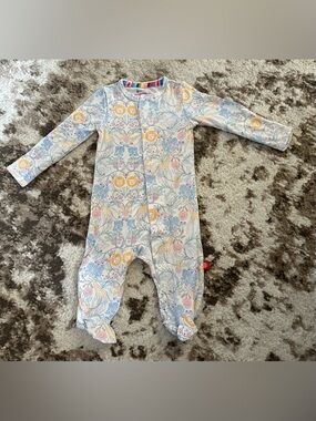 Magnetic Me Pastel Floral & Animal Print Cream Footed One-Piece